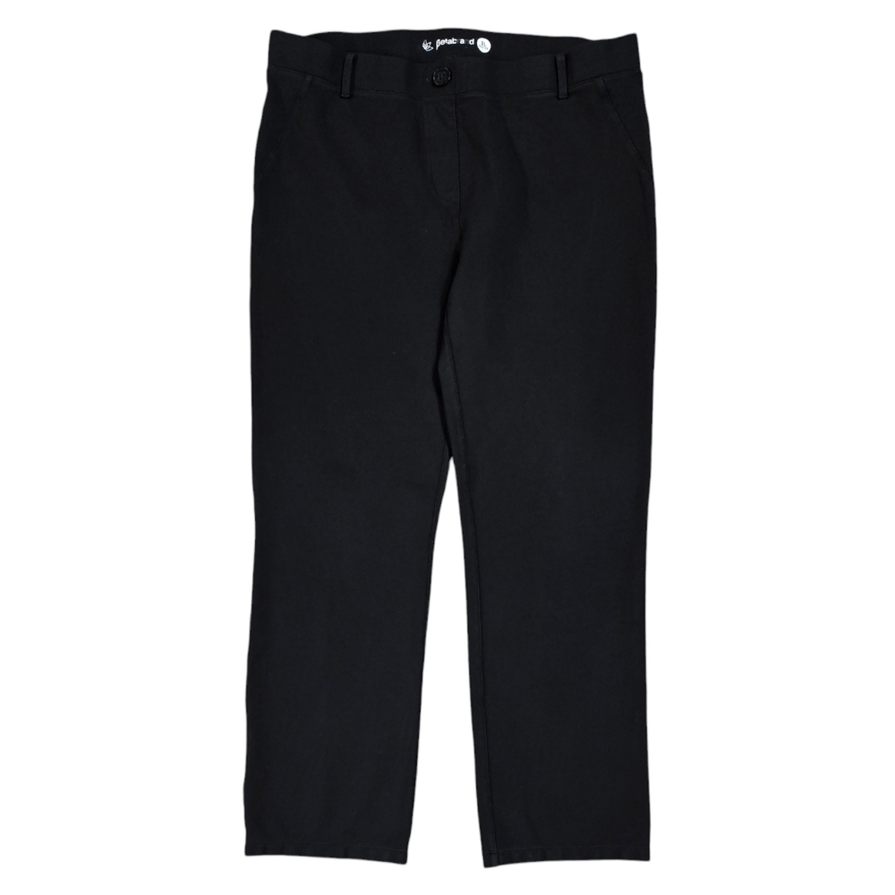 Betabrand Black Ponte Pull On Straight Leg Yoga Dress Pants Office Comfy PETITE